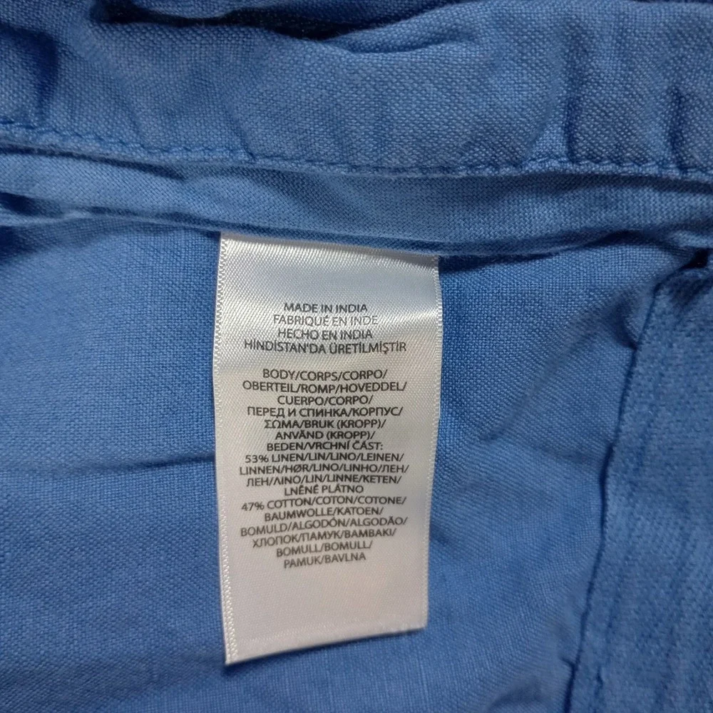 Polo Ralph Lauren Shorts Mens 40 Blue Linen Cotton Classic Fit Nautical Summer